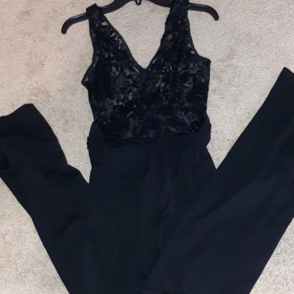 Black lacy fashion nova romper